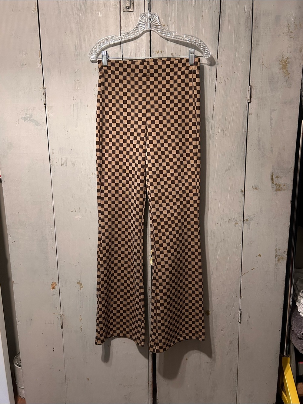 Urban Outfitters checkered flare stretchy pants